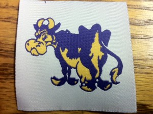 Purple Cow Woven Label